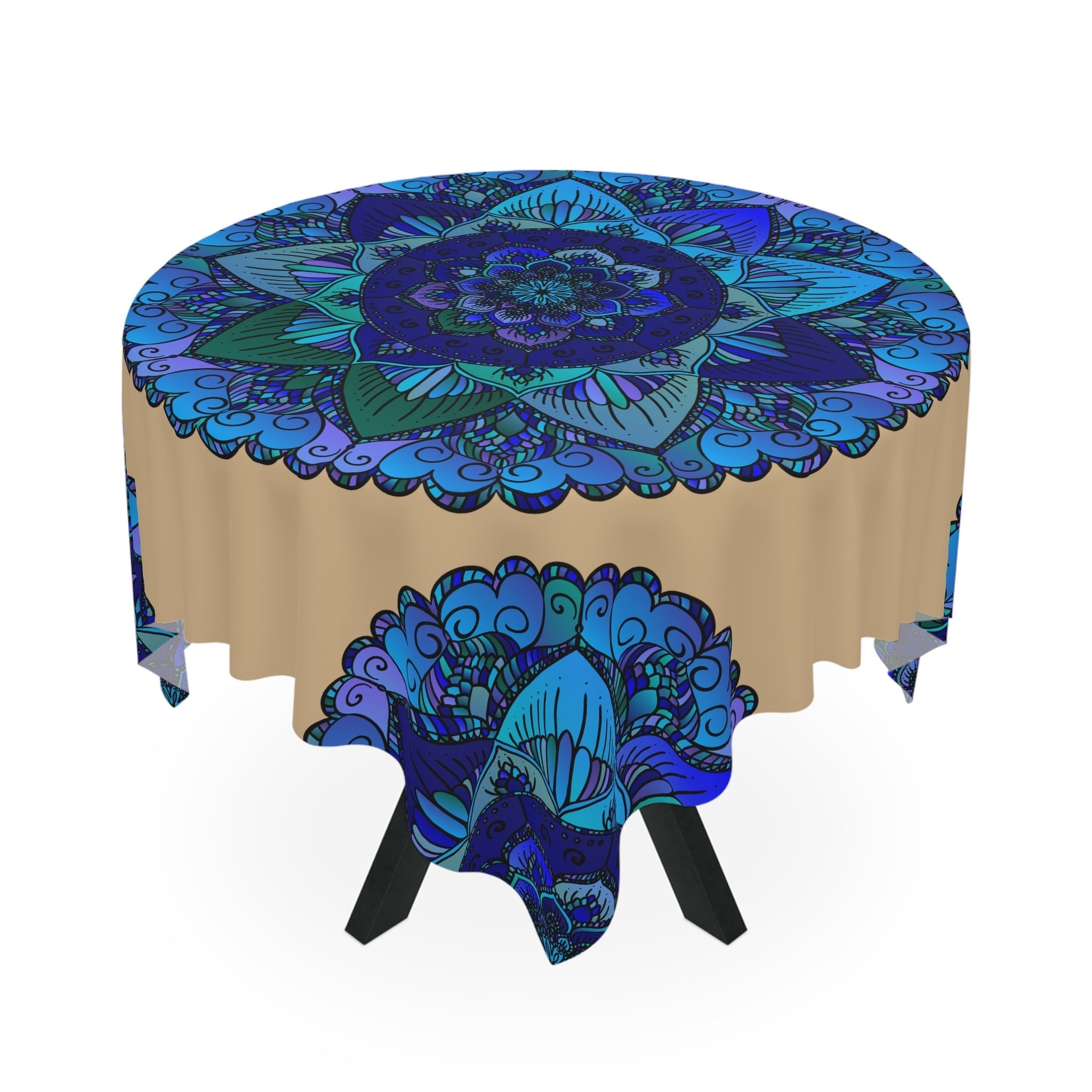 Blue & Green Mandala Tablecloth - Sand Home Decor - Blululi