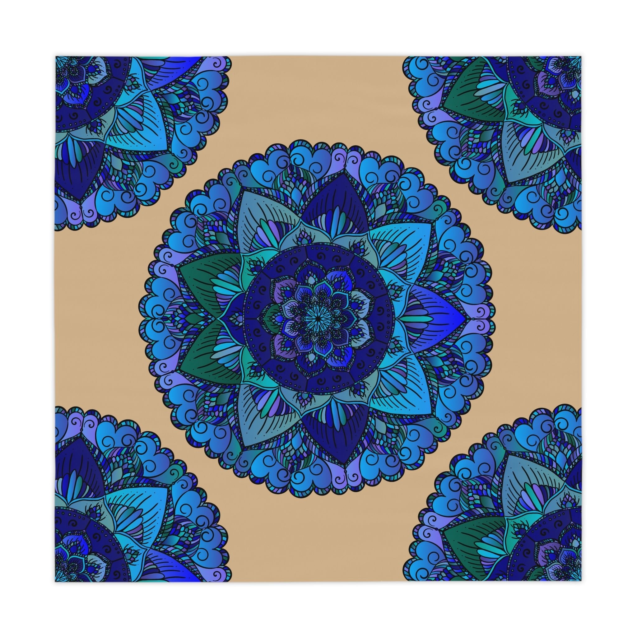 Blue & Green Mandala Tablecloth - Sand Home Decor - Blululi