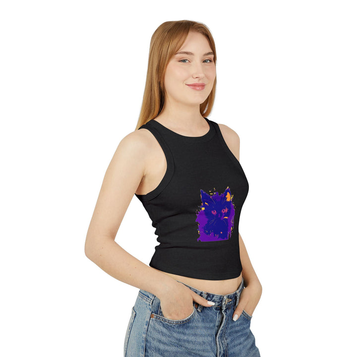 Blue & Pink Watercolor Cat Racerback Tank Top Tank Top - Blululi