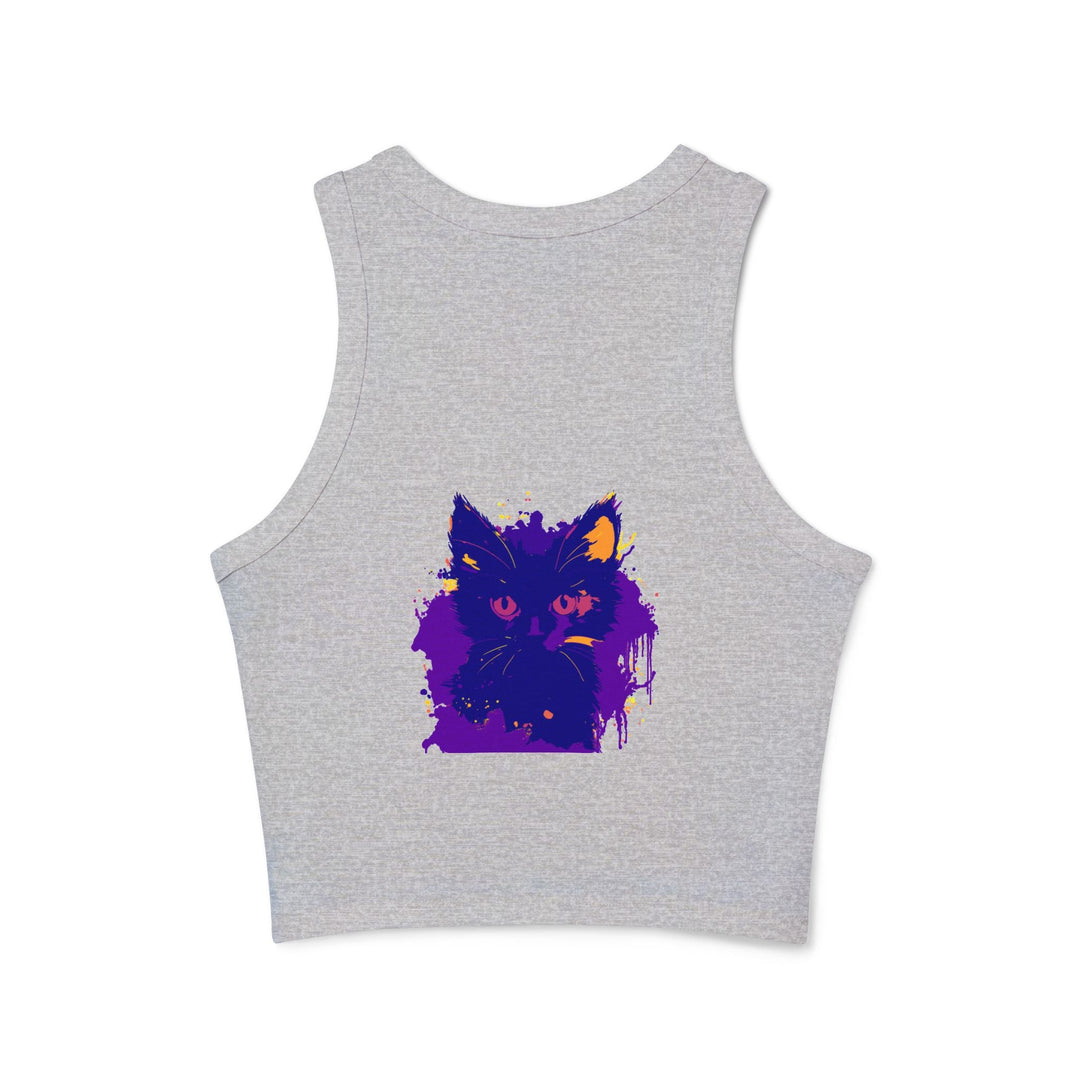 Blue & Pink Watercolor Cat Racerback Tank Top Tank Top - Blululi