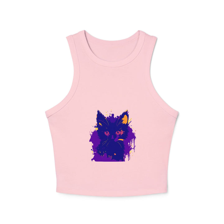 Blue & Pink Watercolor Cat Racerback Tank Top Tank Top - Blululi