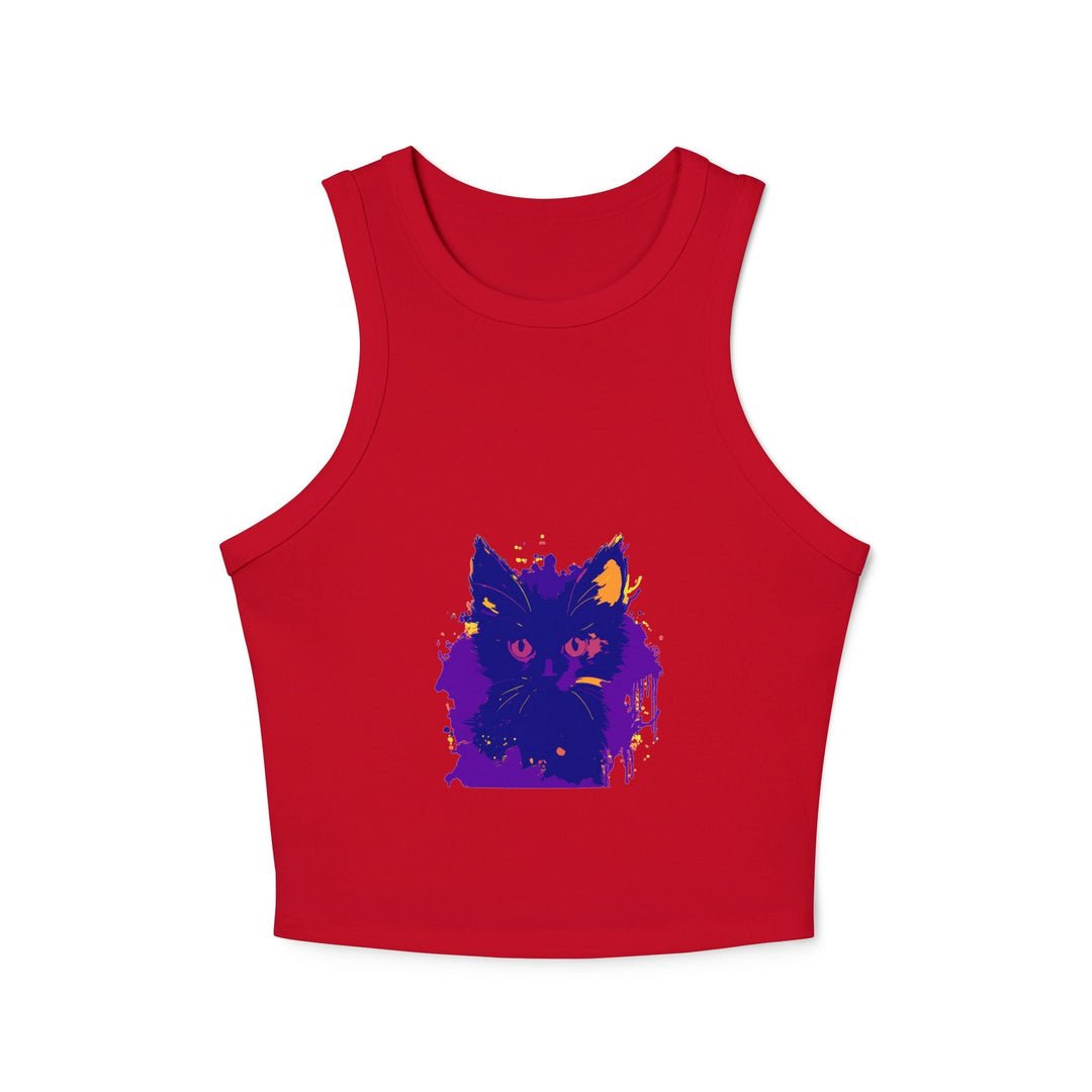 Blue & Pink Watercolor Cat Racerback Tank Top Tank Top - Blululi