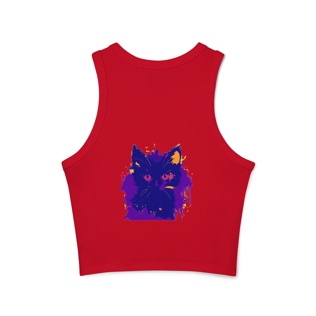 Blue & Pink Watercolor Cat Racerback Tank Top Tank Top - Blululi