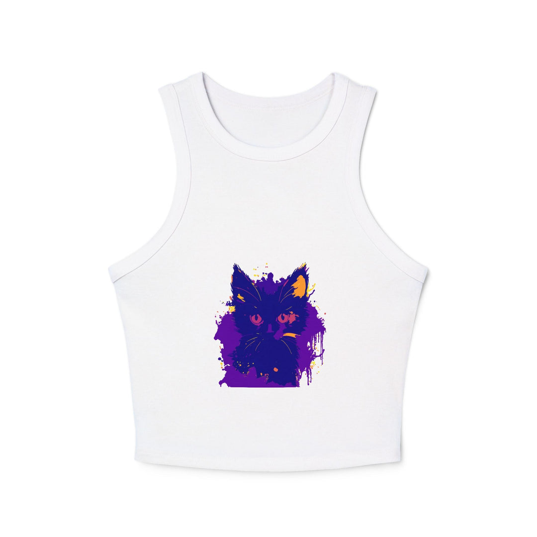 Blue & Pink Watercolor Cat Racerback Tank Top Tank Top - Blululi