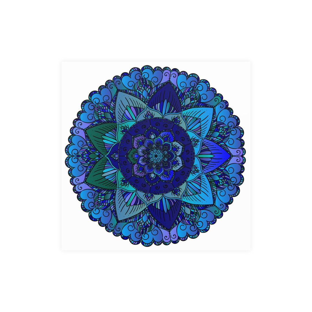 Blue & Purple Mandala Poster - Intricate Design Poster - Blululi