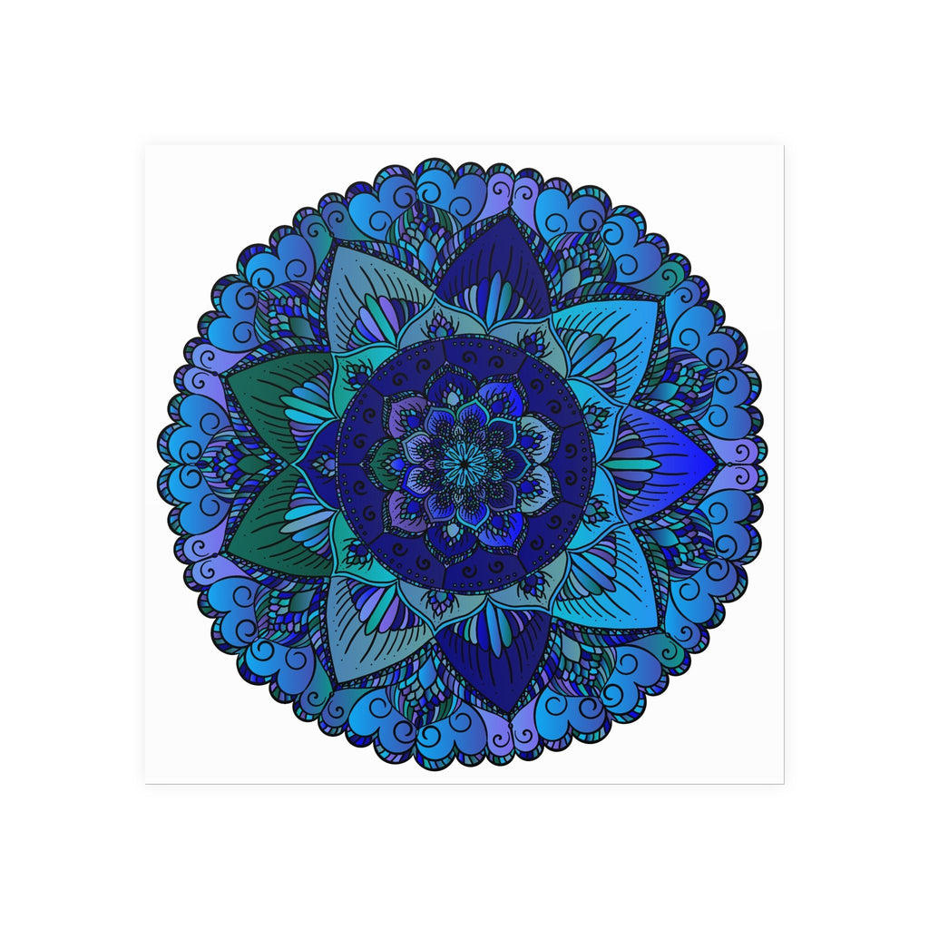Blue & Purple Mandala Poster - Intricate Design Poster - Blululi
