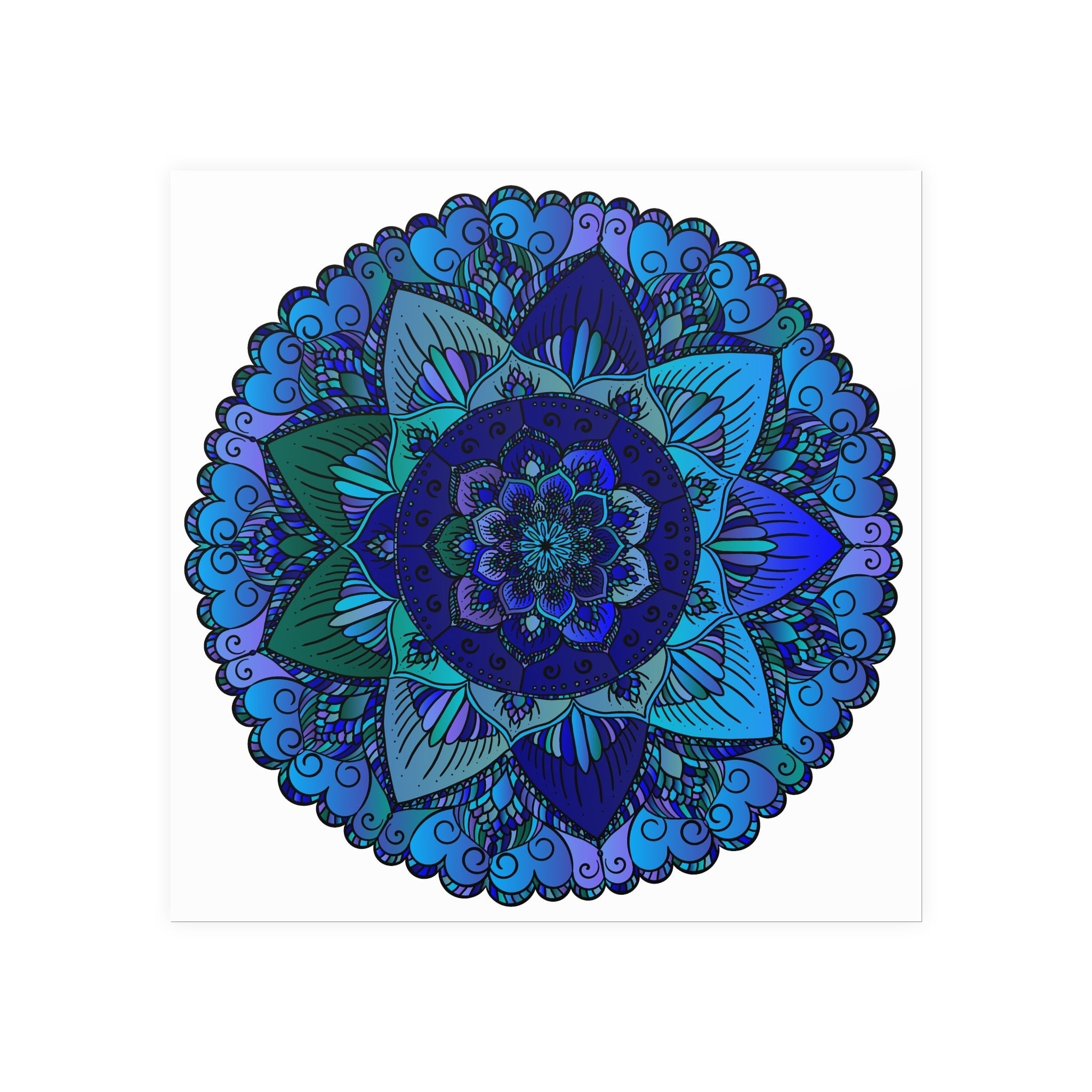 Blue & Purple Mandala Poster - Intricate Design Poster - Blululi