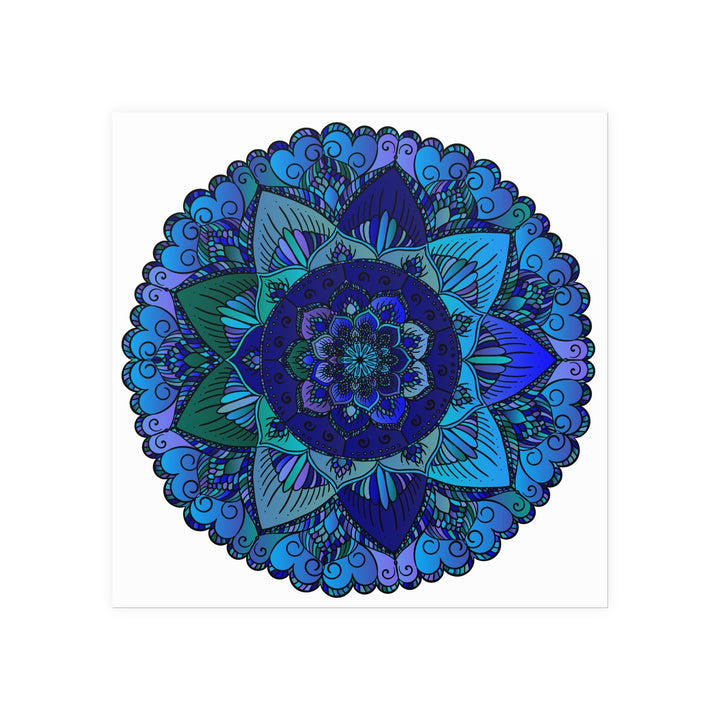 Blue & Purple Mandala Poster - Intricate Design Poster - Blululi