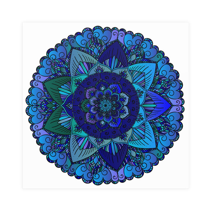 Blue & Purple Mandala Poster - Intricate Design Poster - Blululi