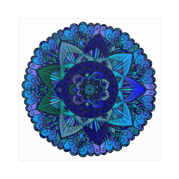 Blue & Purple Mandala Poster - Intricate Design Poster - Blululi