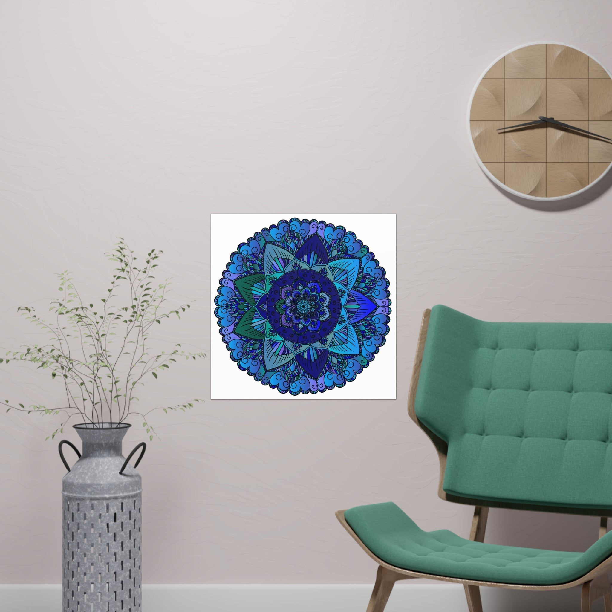 Blue & Purple Mandala Poster - Intricate Design Poster - Blululi