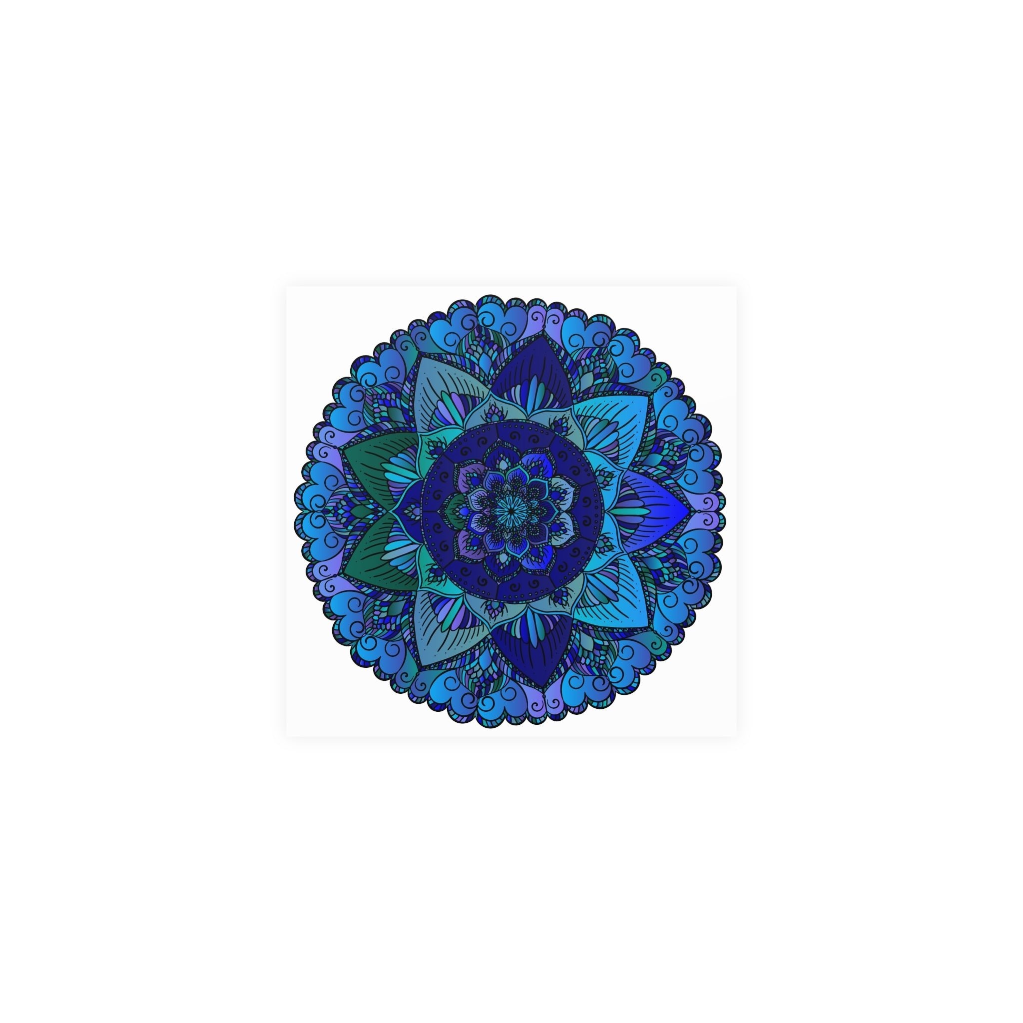 Blue & Purple Mandala Poster - Intricate Design Poster - Blululi