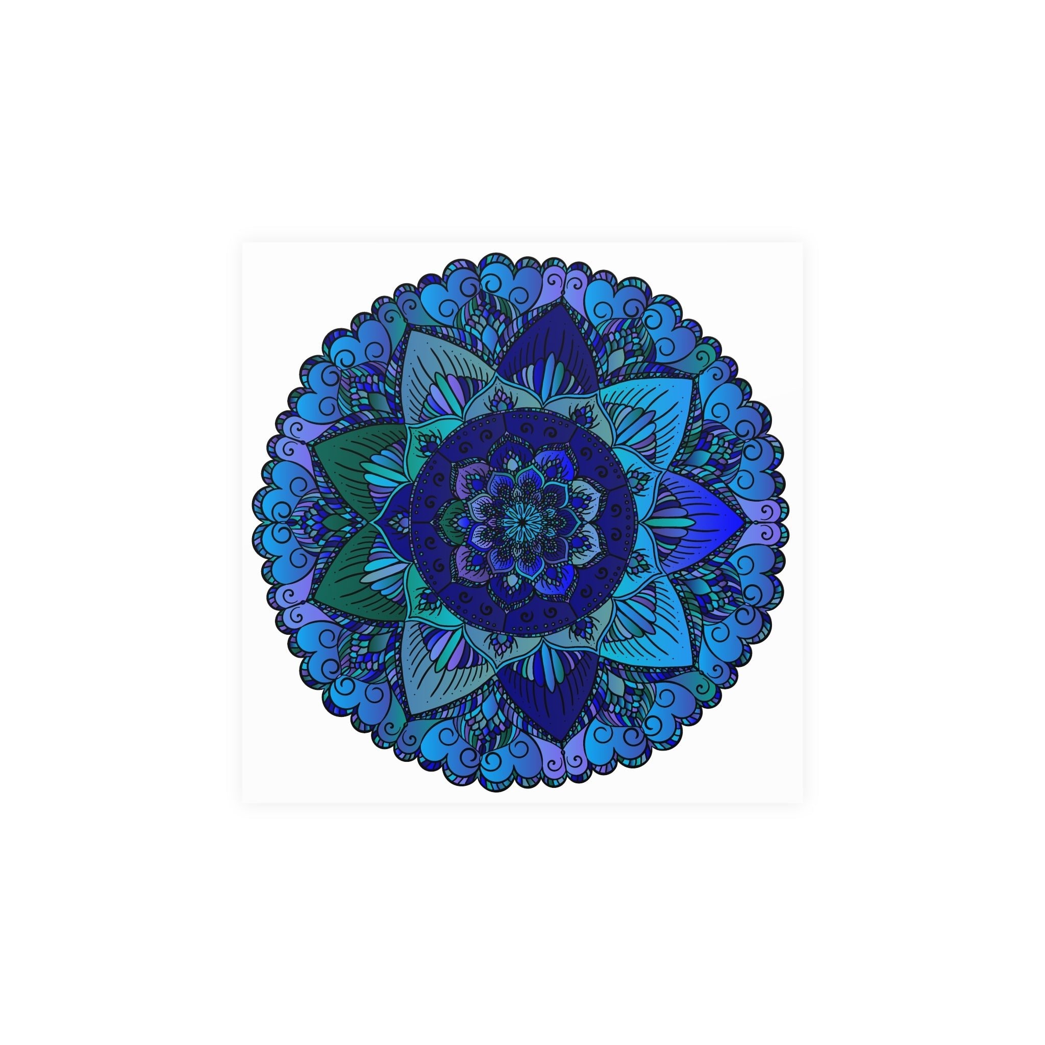 Blue & Purple Mandala Poster - Intricate Design Poster - Blululi