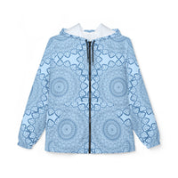 Blue Windbreaker Jacket with Blululi Mandala Art Designs Outerwear - Blululi