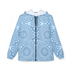 Blue Windbreaker Jacket with Blululi Mandala Art Designs Outerwear - Blululi