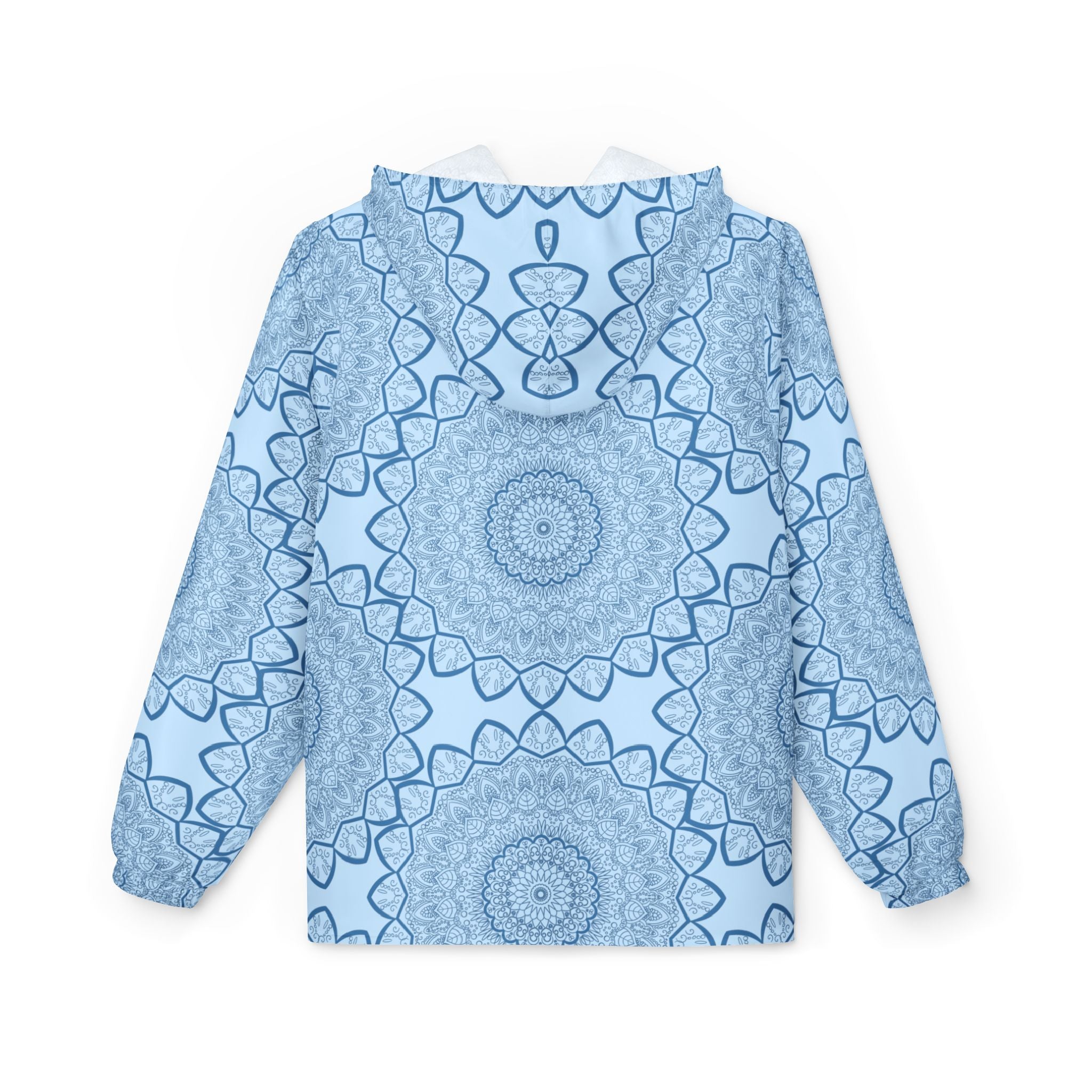 Blue Windbreaker Jacket with Blululi Mandala Art Designs Outerwear - Blululi