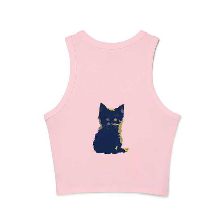 Blue & Yellow Cat Watercolor Racerback Tank Top Tank Top - Blululi