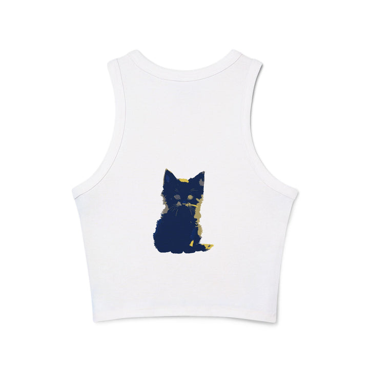 Blue & Yellow Cat Watercolor Racerback Tank Top Tank Top - Blululi