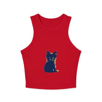 Blue & Yellow Cat Watercolor Racerback Tank Top Tank Top - Blululi