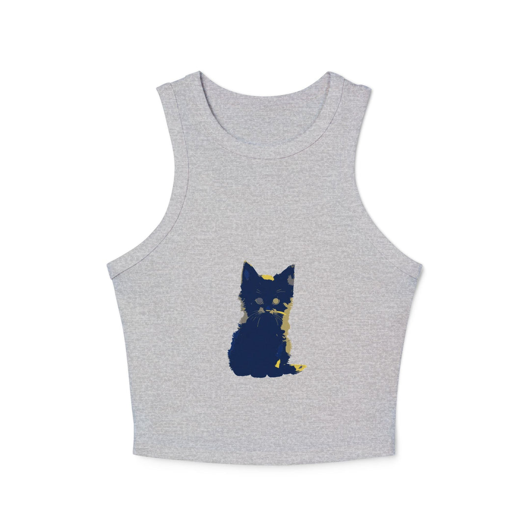 Blue & Yellow Cat Watercolor Racerback Tank Top Tank Top - Blululi