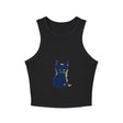Blue & Yellow Cat Watercolor Racerback Tank Top Tank Top - Blululi