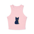 Blue & Yellow Cat Watercolor Racerback Tank Top Tank Top - Blululi