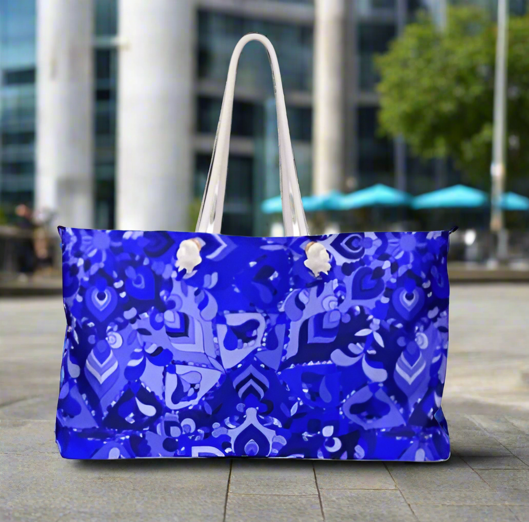 blue weekender bag by Blululi