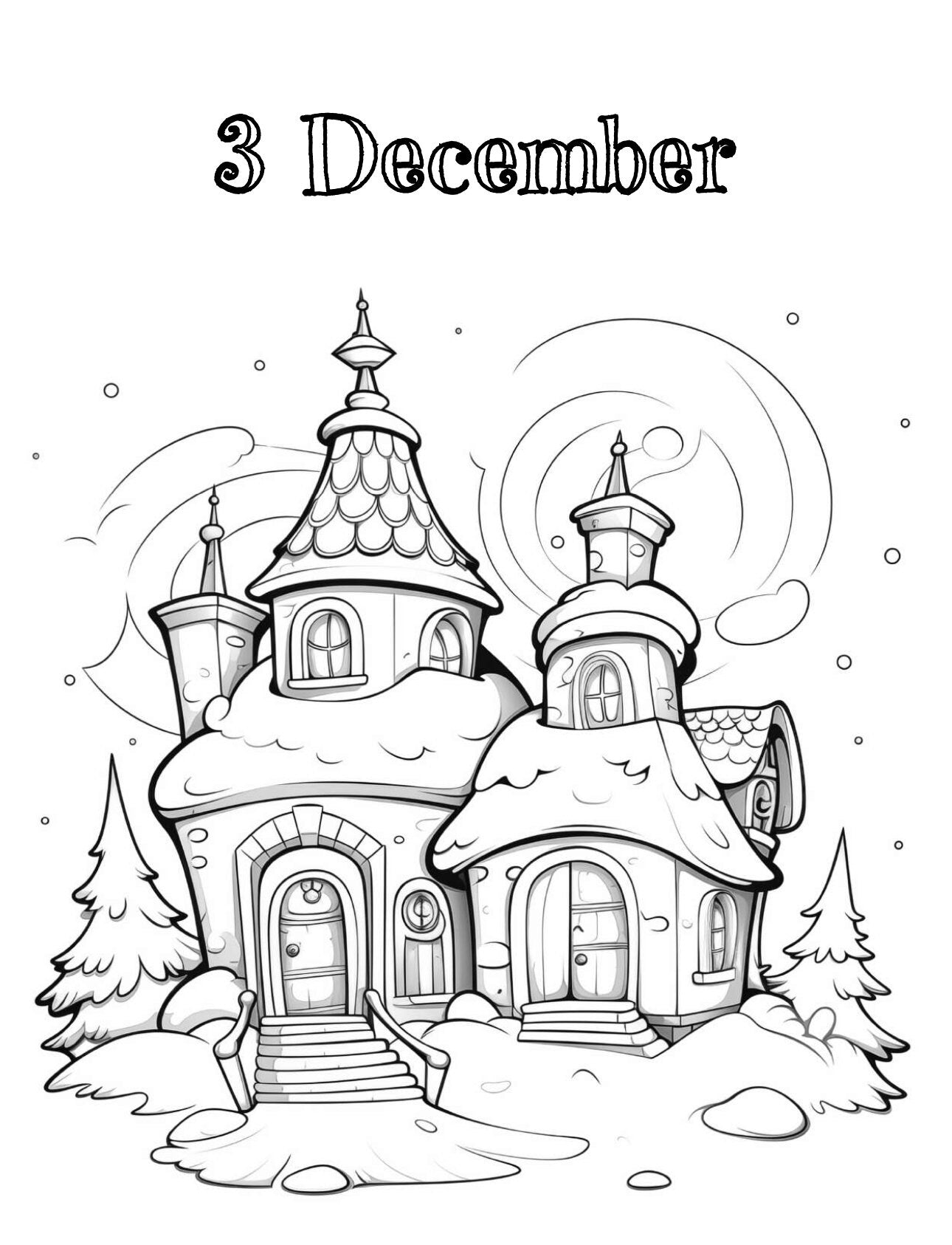 Blululi Christmas Advent Calendar Coloring Pages Bundle - 8.5 x 11 - inch digital download - Blululi