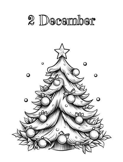 Blululi Christmas Advent Calendar Coloring Pages Bundle - 8.5 x 11 - inch digital download - Blululi