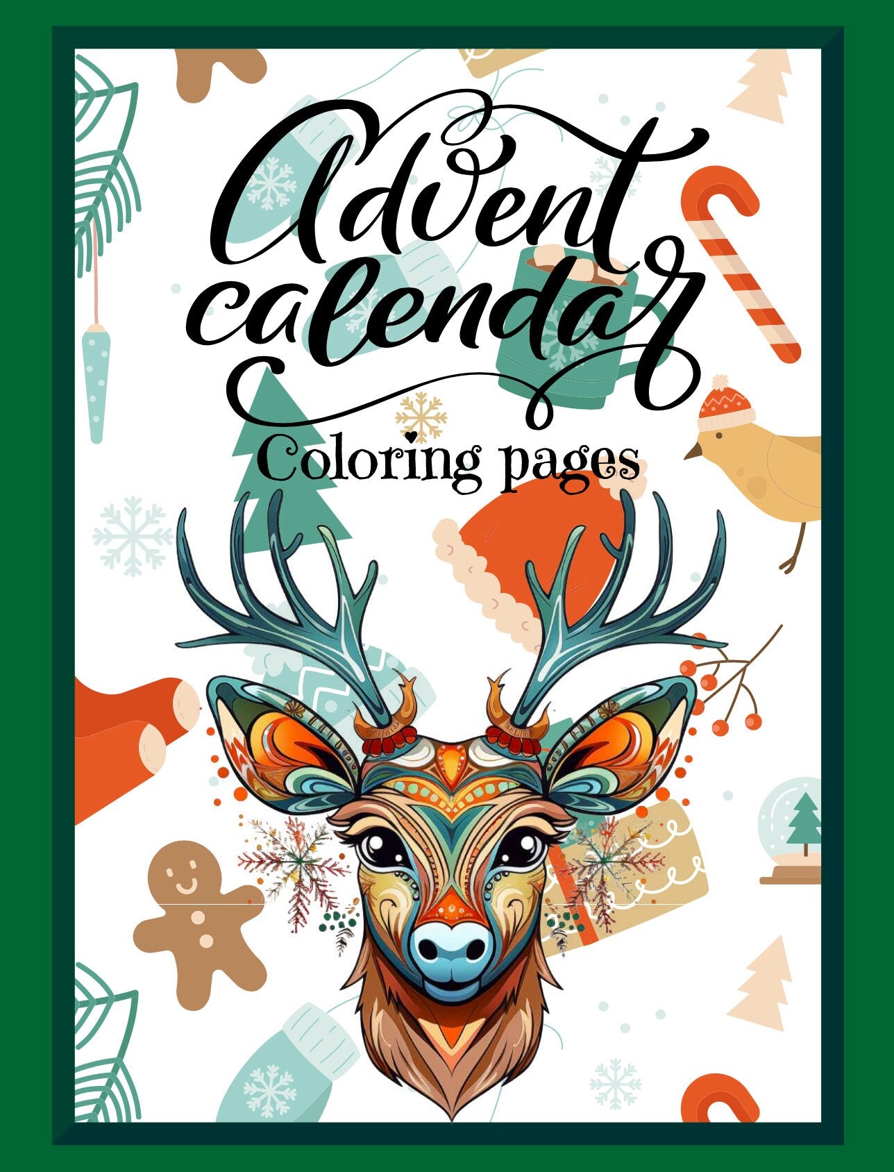 Blululi Christmas Advent Calendar Coloring Pages Bundle - 8.5 x 11 - inch digital download - Blululi