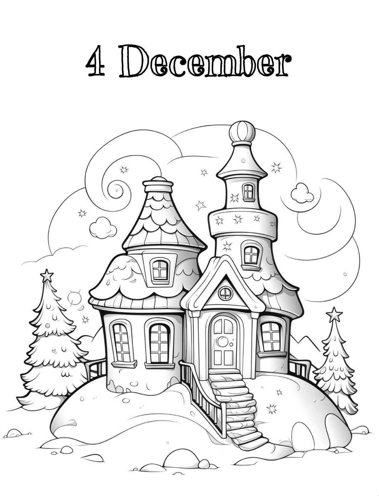 Blululi Christmas Advent Calendar Coloring Pages Bundle - 8.5 x 11 - inch digital download - Blululi