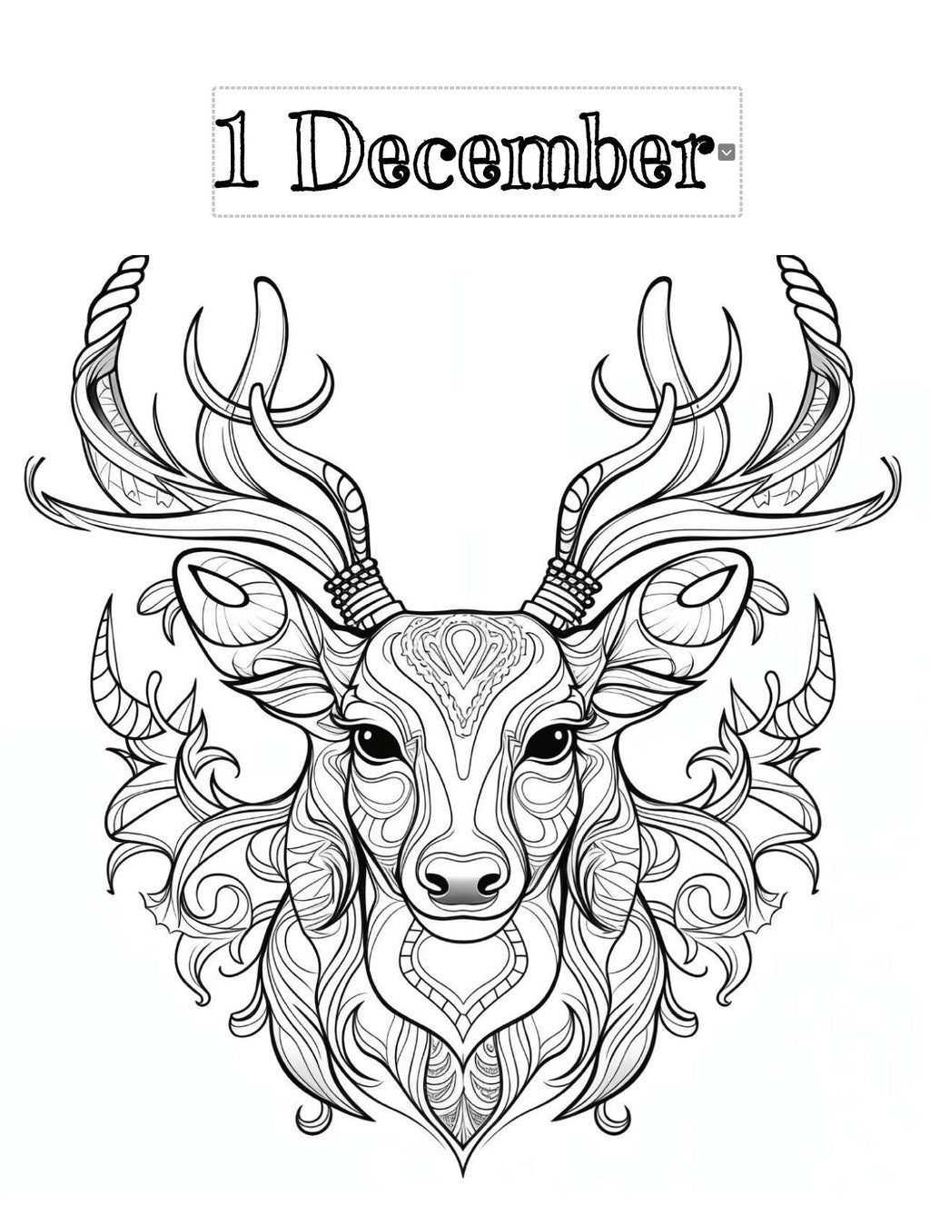 Blululi Christmas Advent Calendar Coloring Pages Bundle - 8.5 x 11 - inch digital download - Blululi