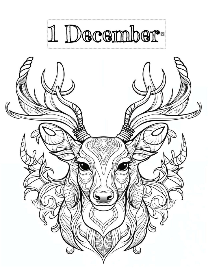 Blululi Christmas Advent Calendar Coloring Pages Bundle - 8.5 x 11 - inch digital download - Blululi