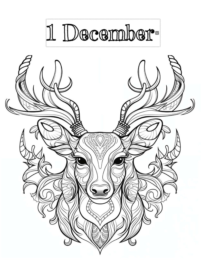 Blululi Christmas Advent Calendar Coloring Pages Bundle - 8.5 x 11 - inch digital download - Blululi