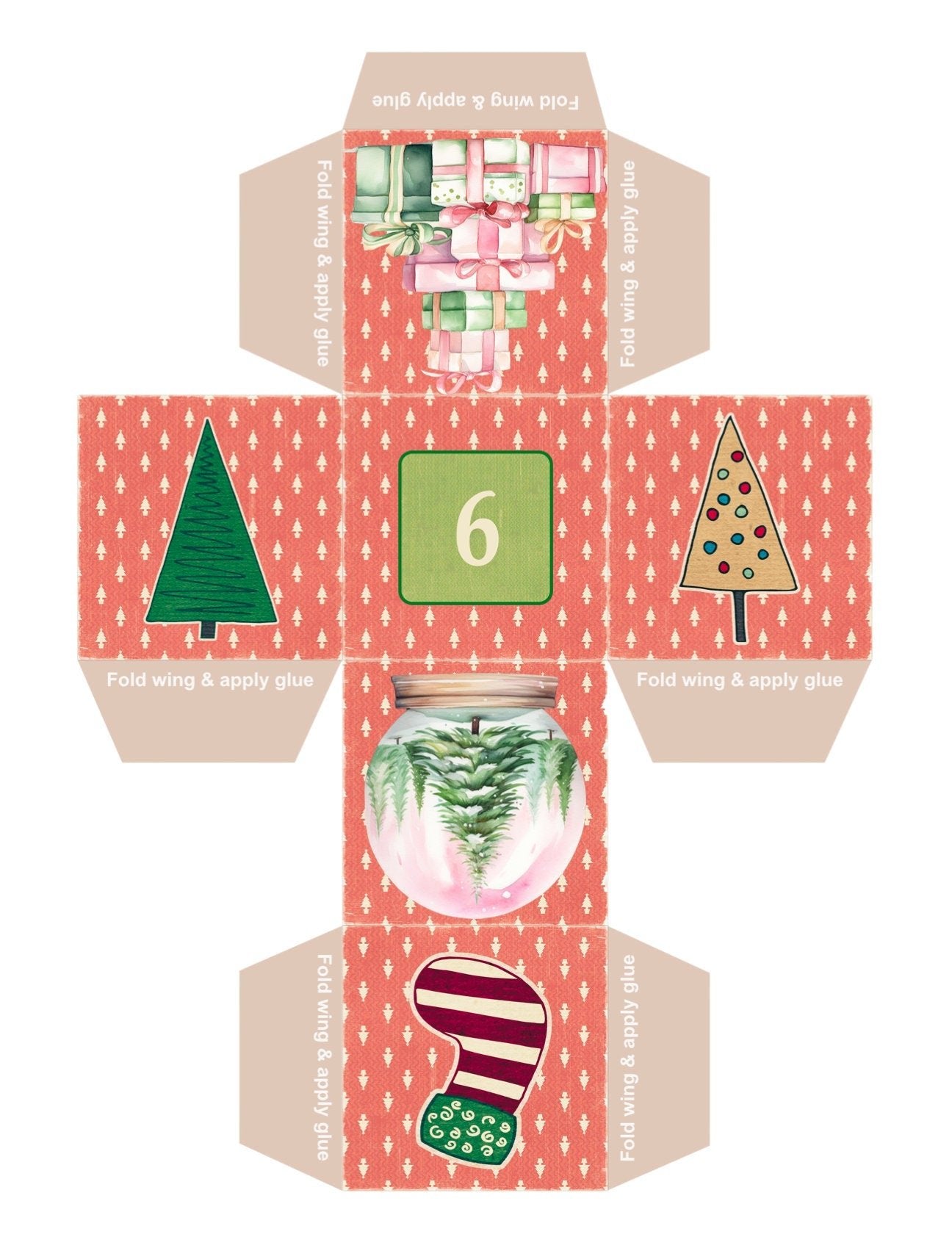 Blululi DIY Advent Calendar 3D Christmas Boxes - Printable Xmas Boxes digital download - Blululi