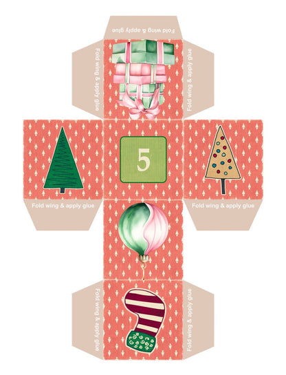 Blululi DIY Advent Calendar 3D Christmas Boxes - Printable Xmas Boxes digital download - Blululi