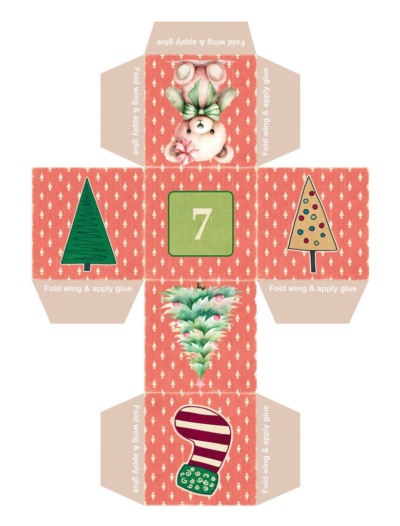 Blululi DIY Advent Calendar 3D Christmas Boxes - Printable Xmas Boxes digital download - Blululi