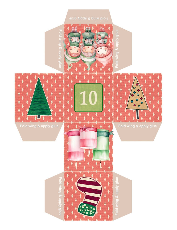 Blululi DIY Advent Calendar 3D Christmas Boxes - Printable Xmas Boxes digital download - Blululi