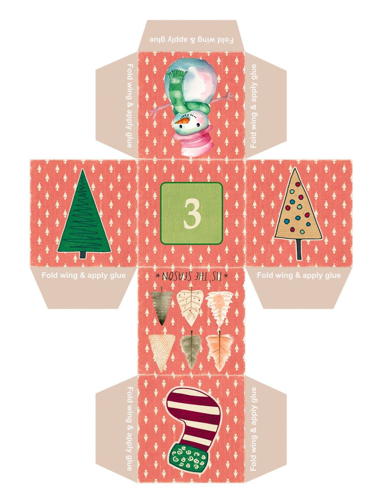 Blululi DIY Advent Calendar 3D Christmas Boxes - Printable Xmas Boxes digital download - Blululi