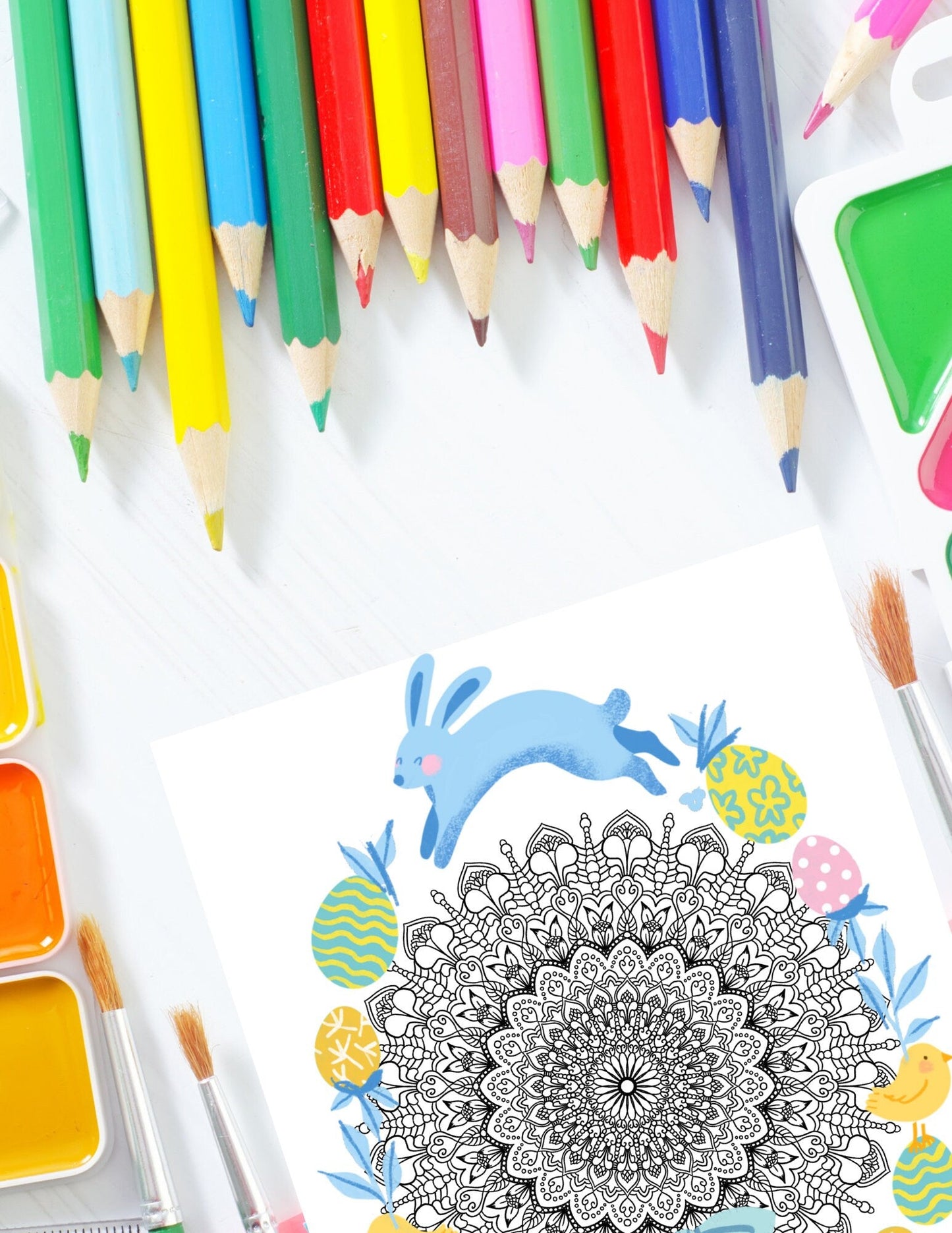 Blululi Easter Egg Mandala Coloring Pages - Printable PDF digital download - Blululi