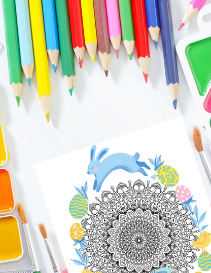 Blululi Easter Egg Mandala Coloring Pages - Printable PDF digital download - Blululi