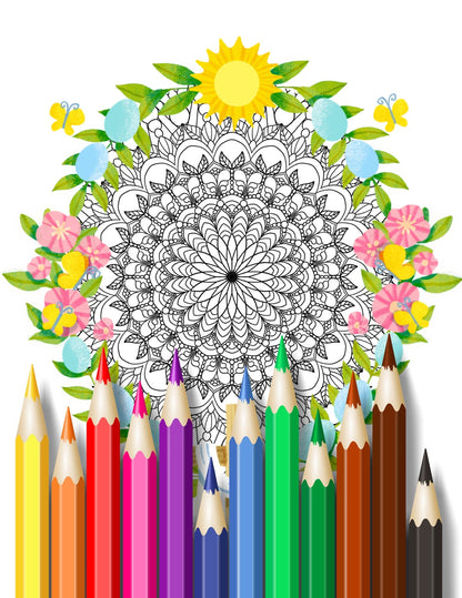 Blululi Easter Egg Mandala Coloring Pages - Printable PDF digital download - Blululi