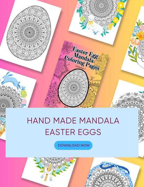 Blululi Easter Egg Mandala Coloring Pages - Printable PDF digital download - Blululi