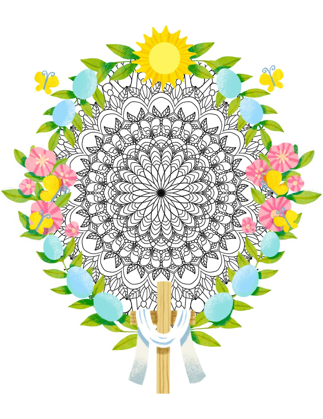 Blululi Easter Egg Mandala Coloring Pages - Printable PDF digital download - Blululi