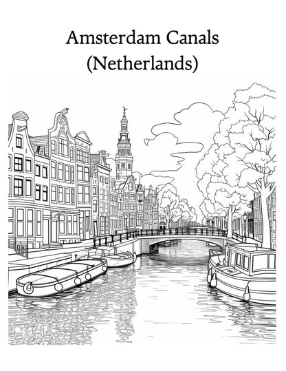 Blululi European Iconic Landmarks Coloring Pages - 19 Pages digital download - Blululi