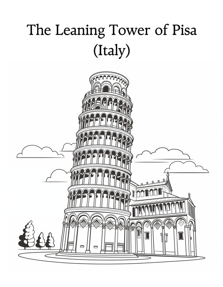 Blululi European Iconic Landmarks Coloring Pages - 19 Pages digital download - Blululi