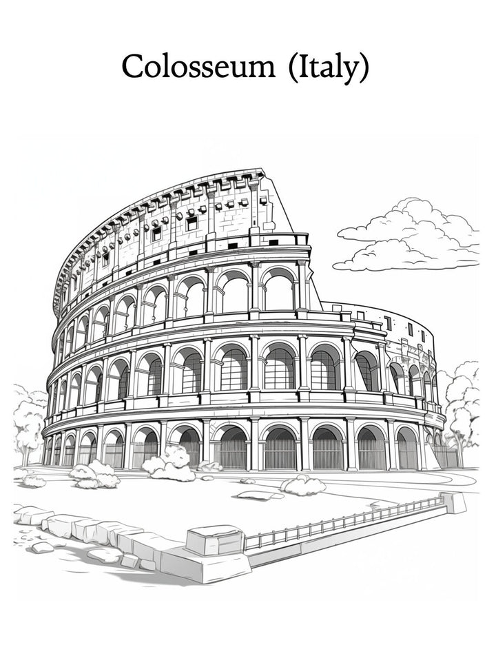 Blululi European Iconic Landmarks Coloring Pages - 19 Pages digital download - Blululi