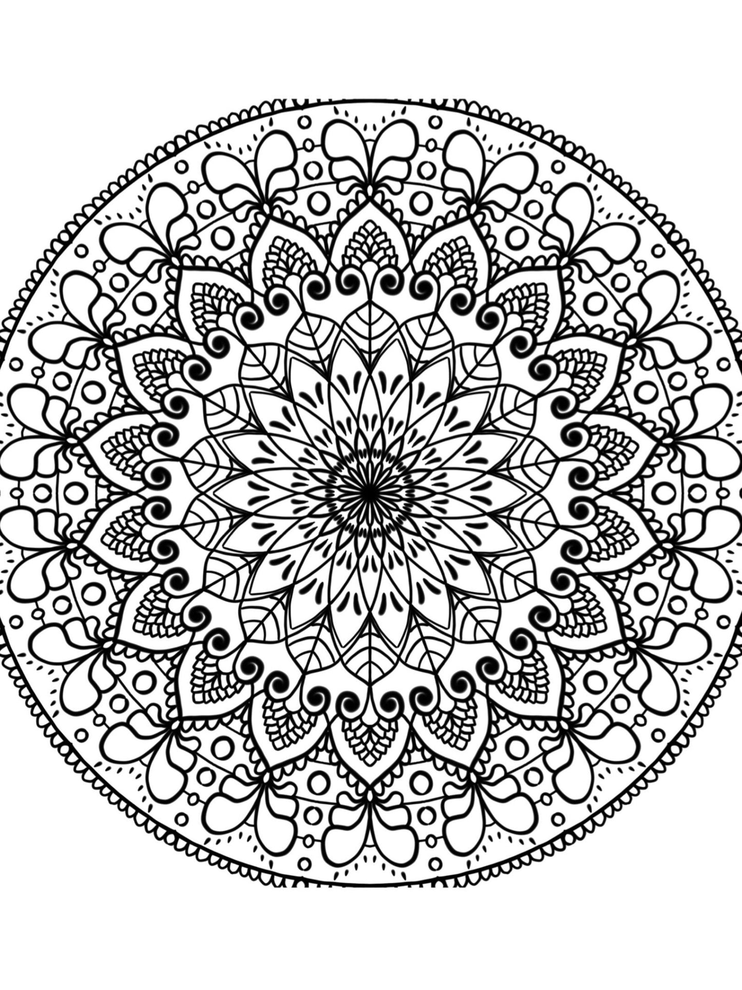 Blululi Hand - Drawn Mandala & Seamless Patterns Coloring Pages - 8.5 x 11 inches digital download - Blululi