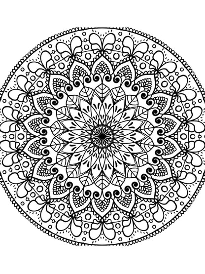 Blululi Hand - Drawn Mandala & Seamless Patterns Coloring Pages - 8.5 x 11 inches digital download - Blululi