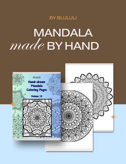 Blululi Hand - Drawn Mandala & Seamless Patterns Coloring Pages - 8.5 x 11 inches digital download - Blululi